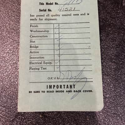Rarest 1961 Gretsch 6113 Electric Guitar Near Mint, Not Signed That Year! Original Case & Papers image 20