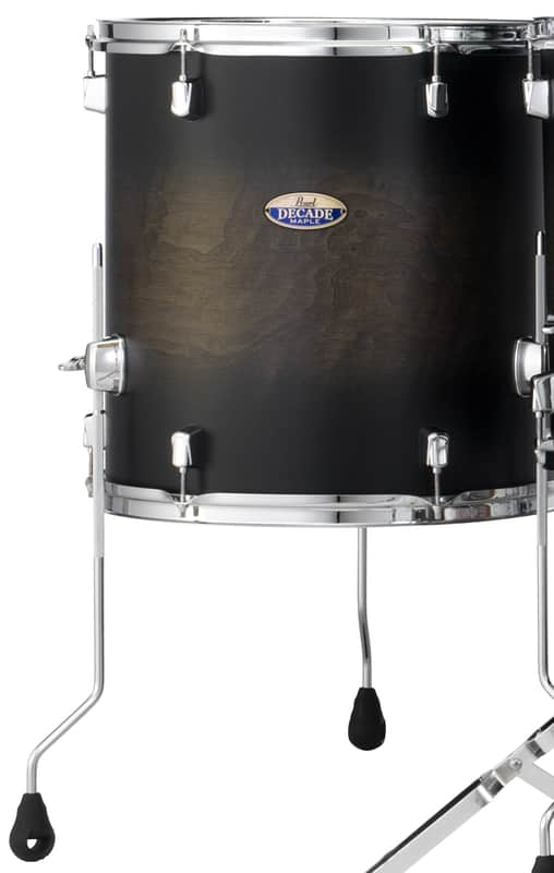 Pearl Decade Maple 16x16" Satin Black Burst Lacquer #262 Floor Tom Drum w/Legs | WorldShip | NEW | Authorized Dealer image 1