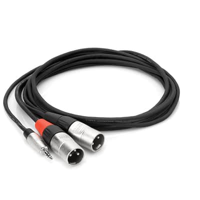 Hosa HMX-006Y 3.5mm (1/8") TRS to Dual XLR3M Cable - 6ft image 1