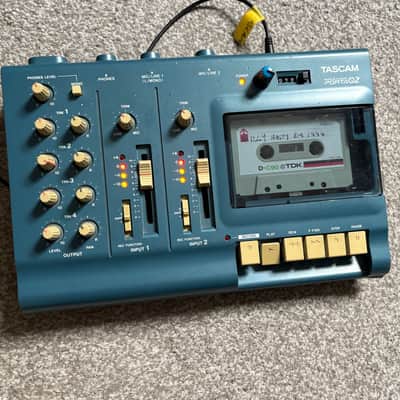 TASCAM Porta 02 Ministudio 4-Track Cassette Recorder 2000s - blue [custom pitch modded] image 4