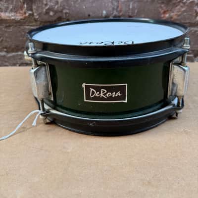 DeRosa 10" Snare Drum Green Finish Black Hoops Used image 2