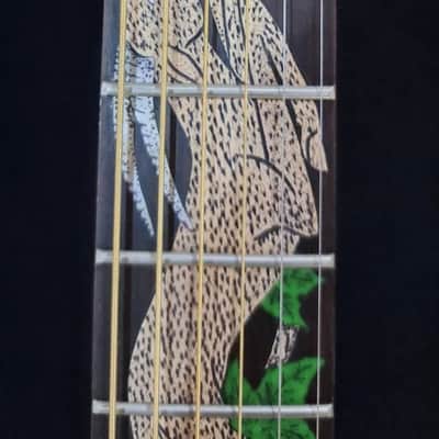 Blueberry Handmade Grand Concert Cutaway Guitar Tiger Motif image 5
