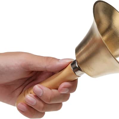 Solid Brass Hand Bell | Loud Clear Call Bell | Wooden Handle Service Bell | Dinner Wedding School Prayer Bell | Decorative Bell image 4