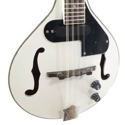 Stagg Model M50E/WH Gloss White Acoustic/Electric A-style Mandolin image 2