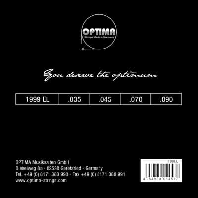 Optima 24K Gold Electric Bass Guitar Strings - long scale gauges 35-90 image 2