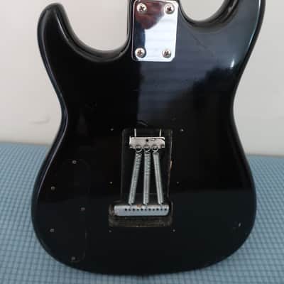 Vintage 1980s 1990s Memphis Teisco K Mart Brand Mini Black Metal Head Shredder Travel Kids Guitar Youth Junior 3/4 Travel Office Tour Bus Backstage Warm Up Guitar Loud Punchy Tone Fun! image 8