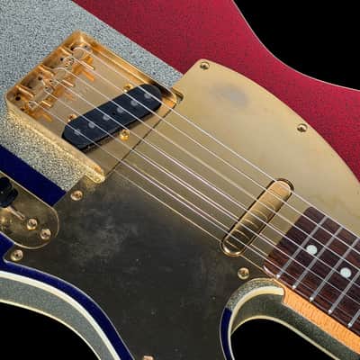 1995-1998 Fender Telecaster Buck Owens Signature Crafted in Japan ~ Red, Silver & Blue Sparkle image 5