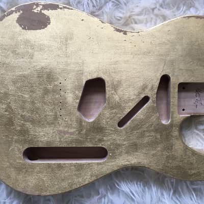 Made to Order - FRANCHIN Mars guitar body Relic Aged METALLIC LEAF (Gold/Silver/Copper) Basswood Poplar Telecaster-Tele-T-Style Made in Italy image 13