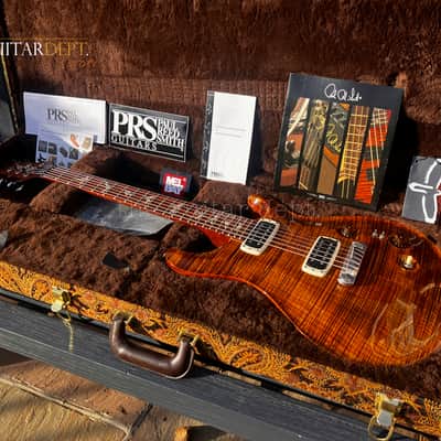 ♚AMAZING♚PRS Artist Custom PAULS GUITAR ♚ HONDURAN !♚ 'AAAAA' Flame ♚ BLACK GOLD ♚ Brushstroke Birds ♚7.6LB♚22*24 image 1