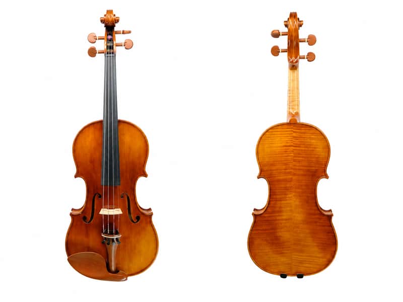 4/4 Handmade Strad Violin Outfit Italian Spruce Flamed Maple Tonica Aubert image 1