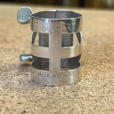 Vintage Selmer ‘404’ metal tenor saxophone ligature and mouthpiece cap set image 4
