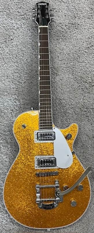 Mint Gretsch G5230T Electromatic Sparkle Jet FT Single-Cut with Bigsby, Gold Sparkle image 1