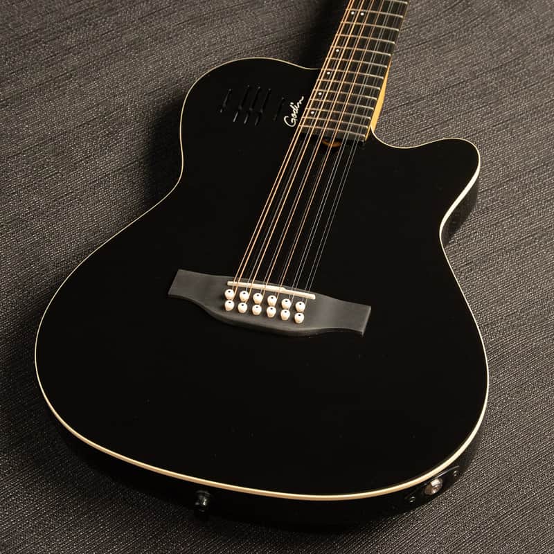 Godin A12 Black HG SF 12-String Electric Guitar w/Gig Bag image 1
