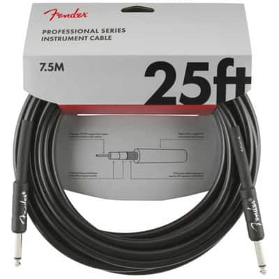 Fender Professional Series Instrument Cable - Black Straight/Straight - 25ft image 1