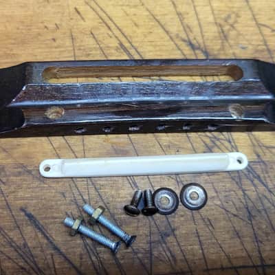 Vintage RARE 1970's Japan Ventura Ibanez Aria Cortez Dreadnought Acoustic Guitar Top Loading Adjustable Wood Bridge Tailpiece Luthier Parts image 7