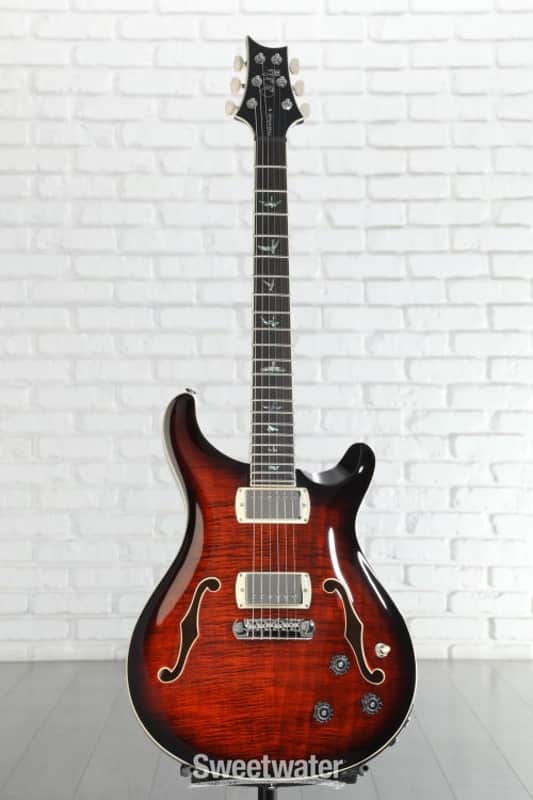 PRS SE Hollowbody II Piezo Electric Guitar - Orange Tiger Smokeburst (SEHB2POTSd1)