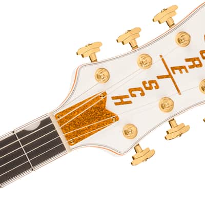 Gretsch Falcon Hollow Body with String-Thru Bigsby and Gold Hardware Ebony FB White with Case image 5