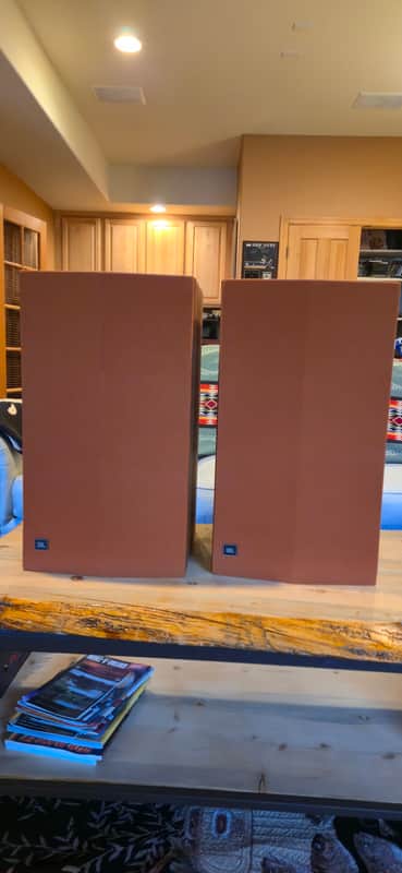 Rare Walnut JBL L-36 Decade Speakers and Custom Grilles-Read image 1