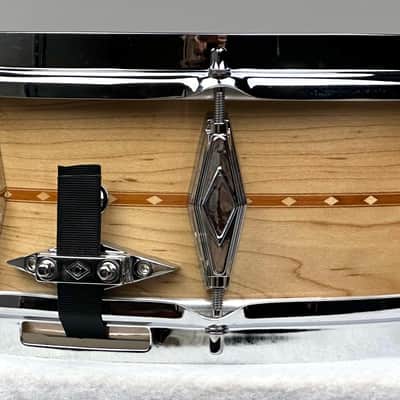 Craviotto 5x14" VIDEO Solid Maple Snare Drum - 2024 Gloss Maple w/ Mahogany Inlay image 4
