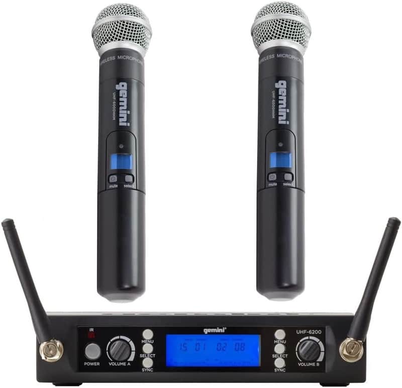 Gemini Wireless Microphone System w/ 2-Mics & UHF Receiver - UHF6200M-R2 image 1