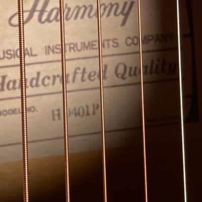 Harmony H0401P: 1980s Vintage Acoustic Parlor Guitar; Blues & Folk Tone image 11
