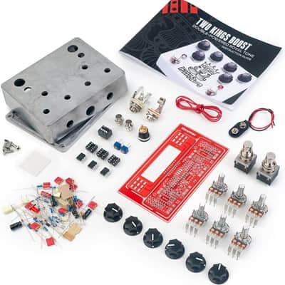 StewMac Two Kings Boost Pedal Kit With Bare Enclosure, 9 Volt Battery and DC Powered, Based on the King Of Tone image 1