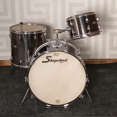 Slingerland 1970s ‘Blakrome’ Over Wood 3 Piece Drum Kit- 12″/16″/22″ image 2