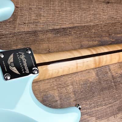 MyDream Partcaster Custom Built - Sonic Blue Flamed JM Silver Strat image 9
