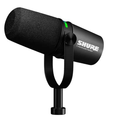 Shure MV7 podcastmicrofoon-Verbeterde audio, LED-touchpanel, USB-C & XLR-uitgangen, Auto Level Mode, digitaal popfilter, galmeffecten, podcasting, streamen, opnemen - Wit