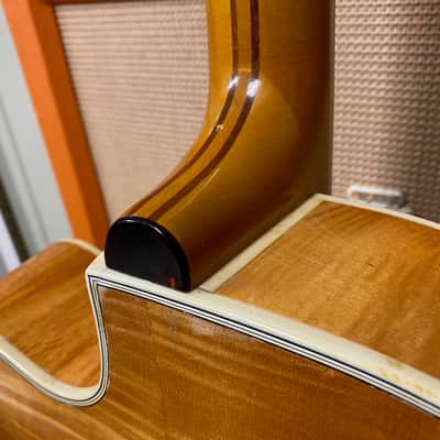 Vintage 1959 Hofner President Natural Blonde Acoustic Guitar Figured Maple Back image 16