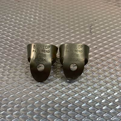 Dunlop Pat. Pend. .018 USA Finger Picks Nickel Patent Pending image 1
