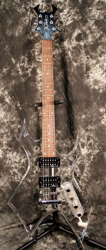 B.C. Rich Acrylic Series Warlock Crystal Clear with OHSC image 1