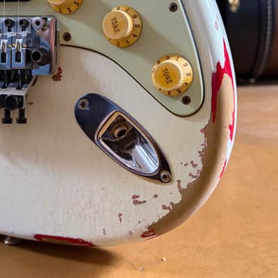 2015 Fender Custom Shop Limited Edition White Lightning ’60s Strat Heavy Relic HSS Floyd Rose – COA/OHSC image 4