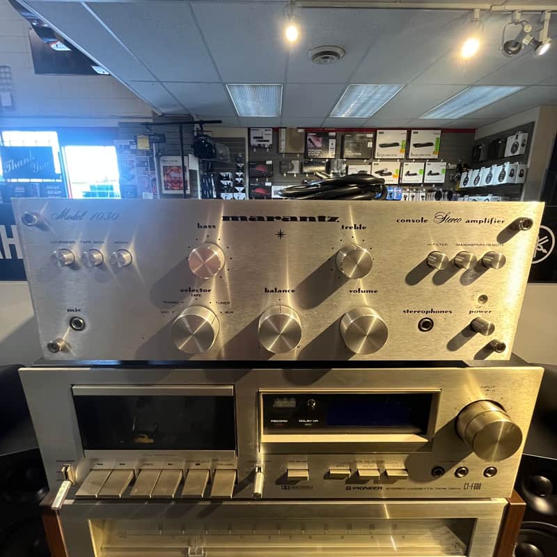 MODIFIED Marantz Model 1030 15-Watt Stereo Solid-State Integrated Amplifier 1973 - 1976 - Silver with Wood Case