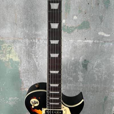 Vintage V100MR-BK Icon Series Single Cut - Black / Sunburst image 5