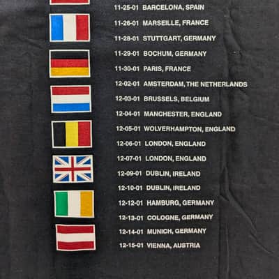 Vintage STEVE VAI 2001 European Tour T-Shirt Men's (XL) Black, 2000s Collectable, New Old Stock! image 5