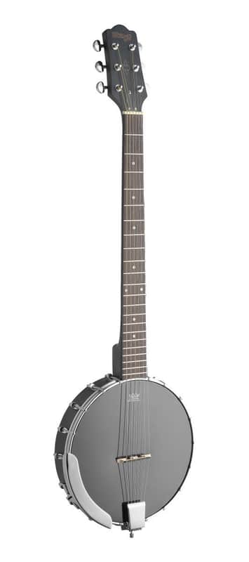 Stagg 6-String Open Back Guitar Banjo w/ Guitar Headstock - Black - BJW-OPEN 6 image 1