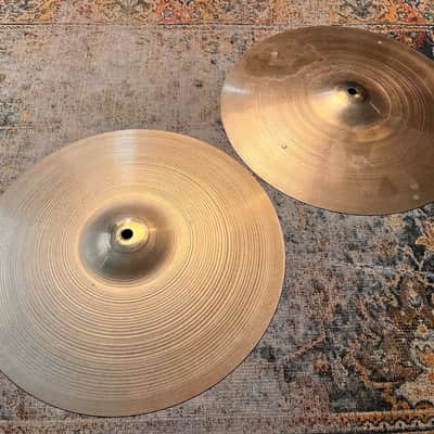1960s Vintage Zildjian 14” Hihats PAPER THIN 740 780 g AMAZING PAIR! Light Complex Hand Hammered image 4