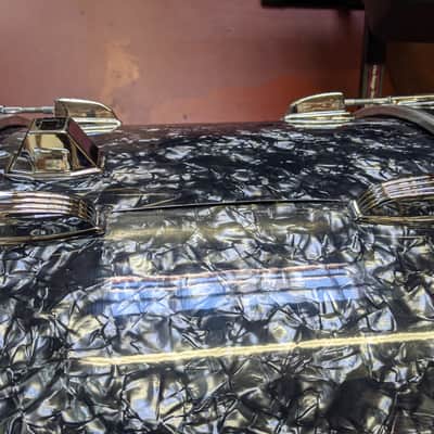 Classic 1970s Ludwig Rewrapped Black Diamond Pearl Drum Set - Super Clean! - Sounds Great! image 11