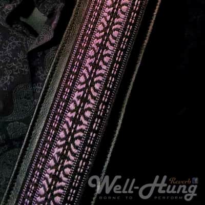 Well-Hung "1969 Series - Grapevine" 3" wide padded leather guitar strap image 5
