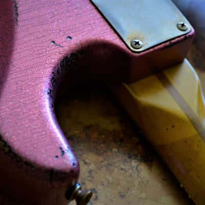American Fender Custom Stratocaster Relic Nitro Faded Pink Sparkle image 13