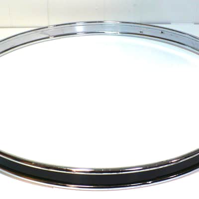 22" Bass Drum Hoop / Chrome with Black Wrap Inlay image 2