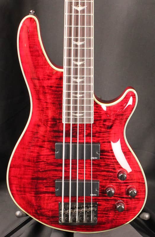 Schecter Omen Extreme 5 5 String Electric Bass Guitar Black Cherry image 1