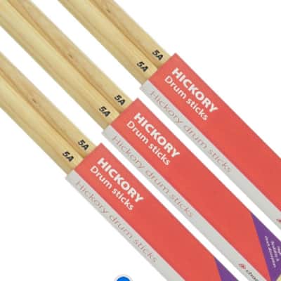 Chord HICKORY Drumstick 5A NYLON TIP Bundle of 3 Pairs image 3