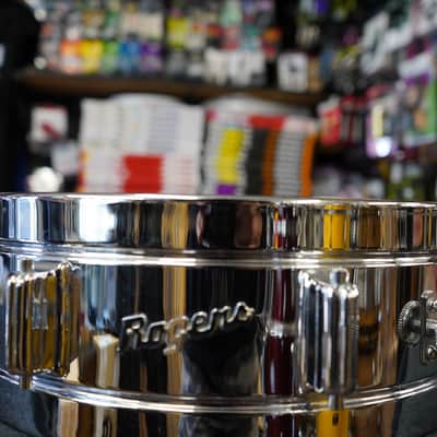 Vintage 1960s Rogers USA PowerTone 5x14" Steel Snare Drum w/ Tone Control image 4