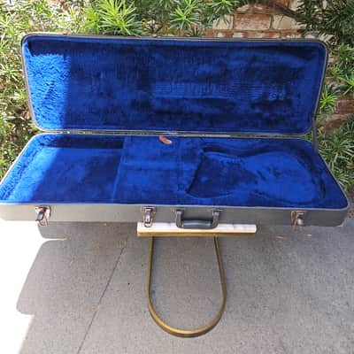 VINTAGE! BLUE FUR! ESP CMHFF M/MH-Style Guitar Hardshell Case 2010s - Black image 2