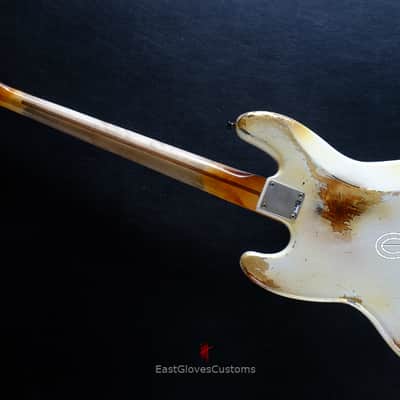 Fender Jazz Bass Vintage White Gold Edition Heavy Aged Relic by East Gloves Customs (RARE) image 14