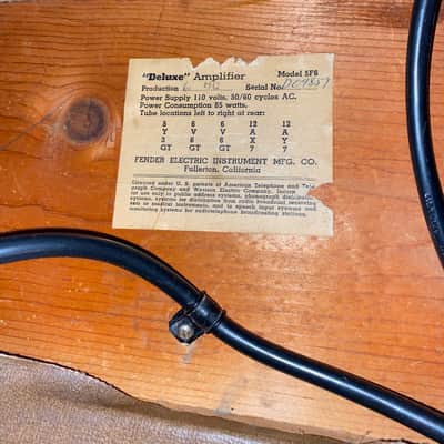 Fender Deluxe Amplifier 1958 - Brown Tolex image 6