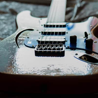 GB Liuteria Traditional Strato semi hollow rosewood and blue resin image 20