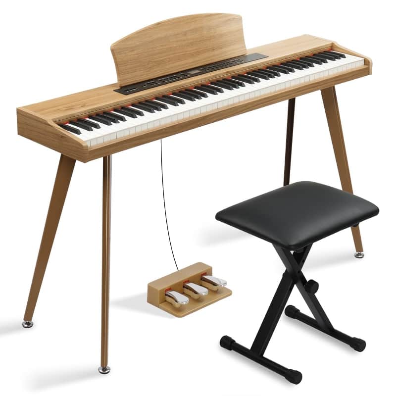 Glarry GPP-203 88 Key Full Size Semi-Weighted Standard Electric Digital Piano with Piano Bench image 1